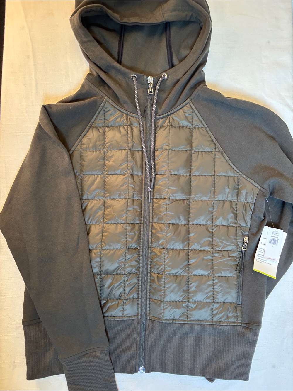 Old Navy Quilted Front Hoodie in Olive Green